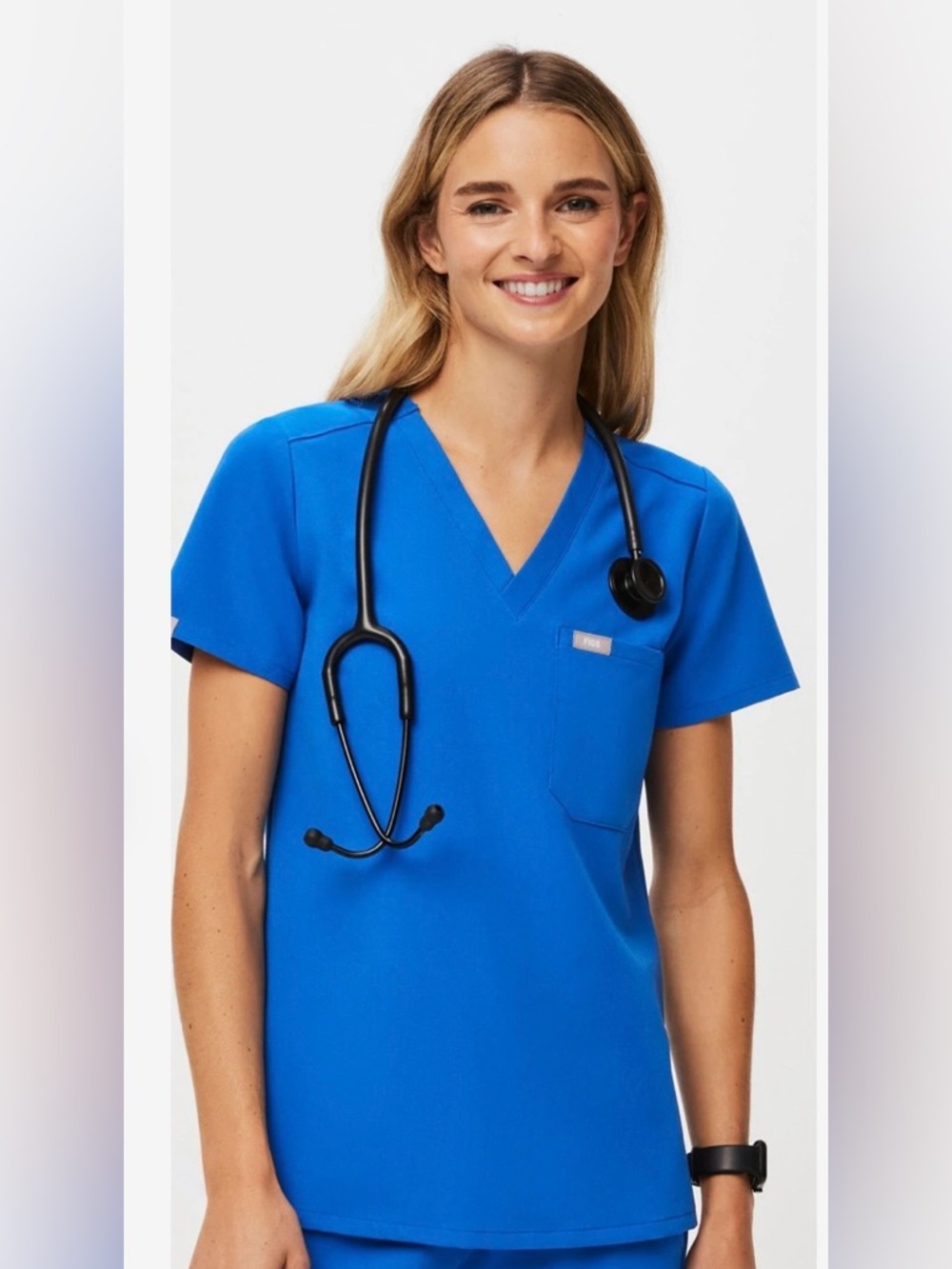 FIGS Royal Blue Catrina Scrub Top, size XS